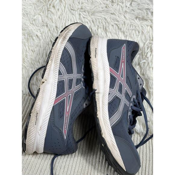 Asics Gel Contend 6 Womens Size 8.5 Wide Blue Running Shoes Sneakers Navy Pink - Picture 2 of 7